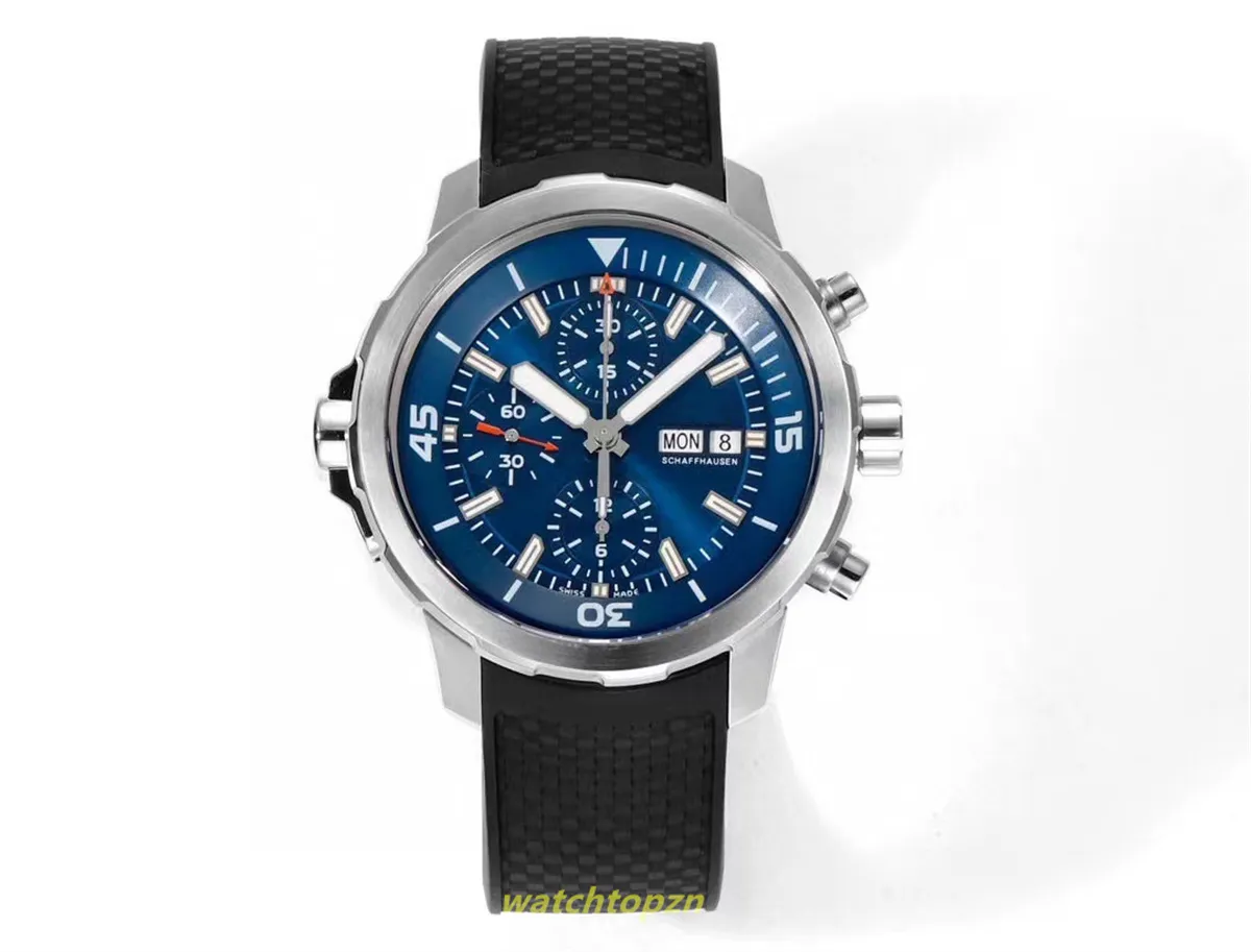 2024 N1Factory Mens Watch diameter 44mm sapphire mirror glow-in-the-dark coated rubber watch with steel multifunctional mechanical watch