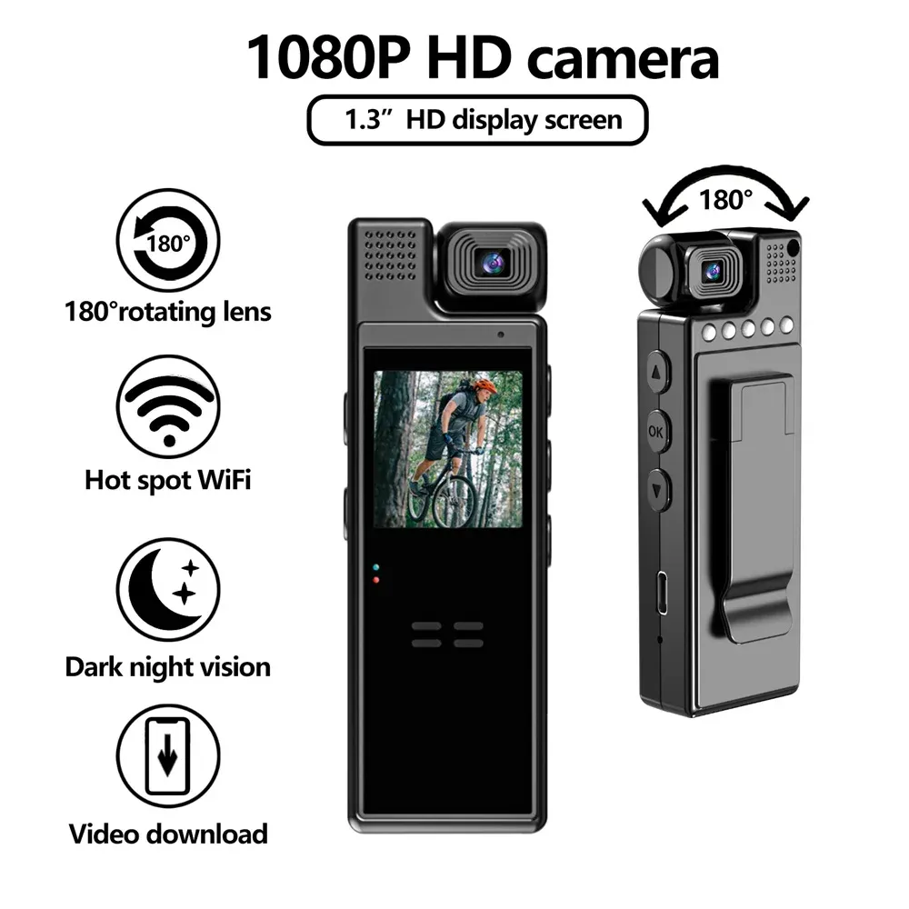 Camcorders 2024 WIfI Mini Camera 1080P Portable Digital Video Recorder Bodycam Infrared Night Vision Police Camcorder Outdoor Sports Camara