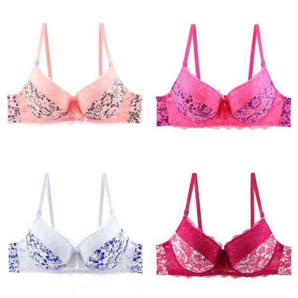 Women Plusgalpret Bra Floral Printing No-padded Unlined Push Up 3/4 Cup Adjusted-strap Plus Size 40B 40C 42B 42C 44B 44C 46B 46C 211110