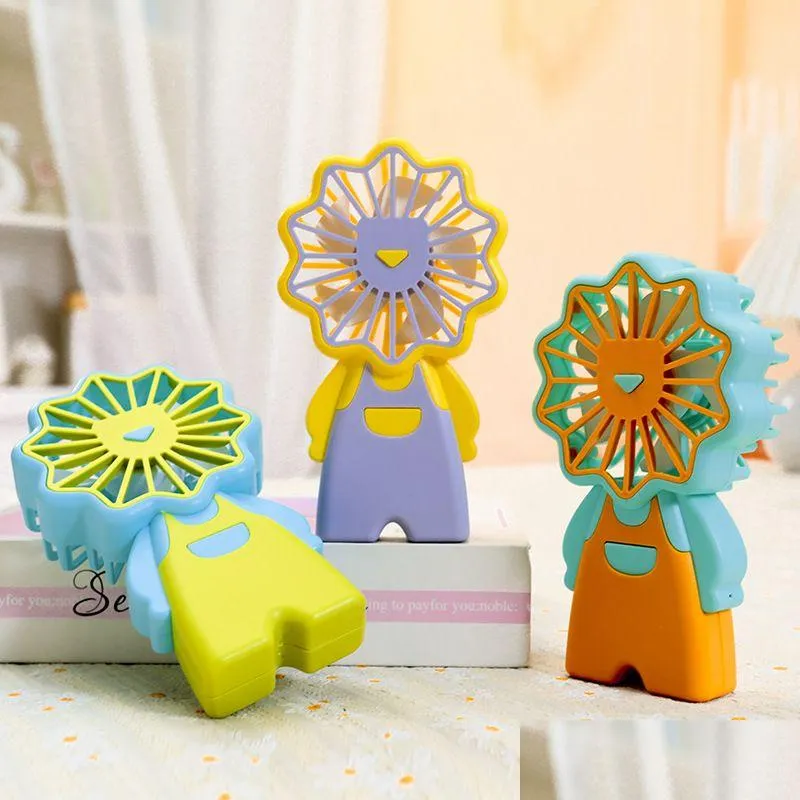 Fans kindercadeau schattige riembroek gekleurd opladen kleine ventilator buiten handheld drie snelheidsregeling cartoon elektrische druppel levering aan otae3