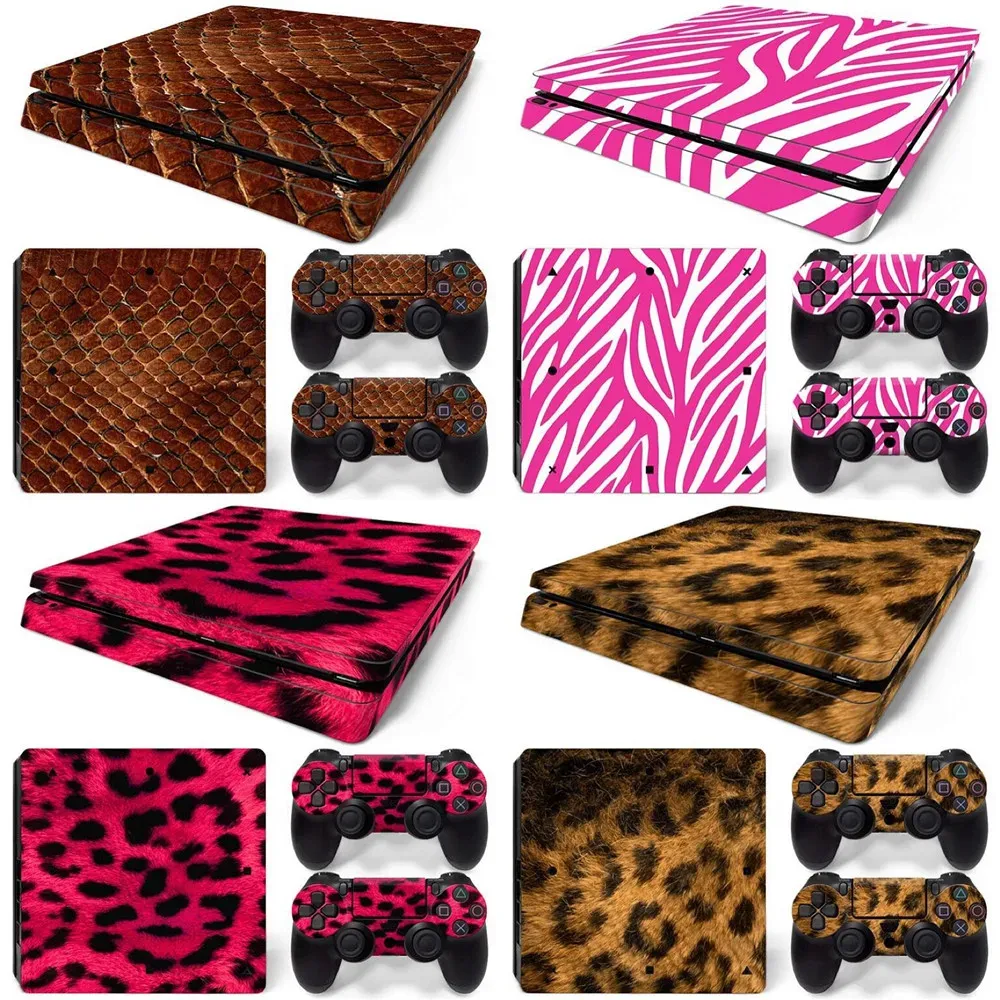 Klistermärken för PS4 Slim Skin Mönster Series Dekaler Skin Vinyl Sticker för PS4 Slim Console Controller Leopard