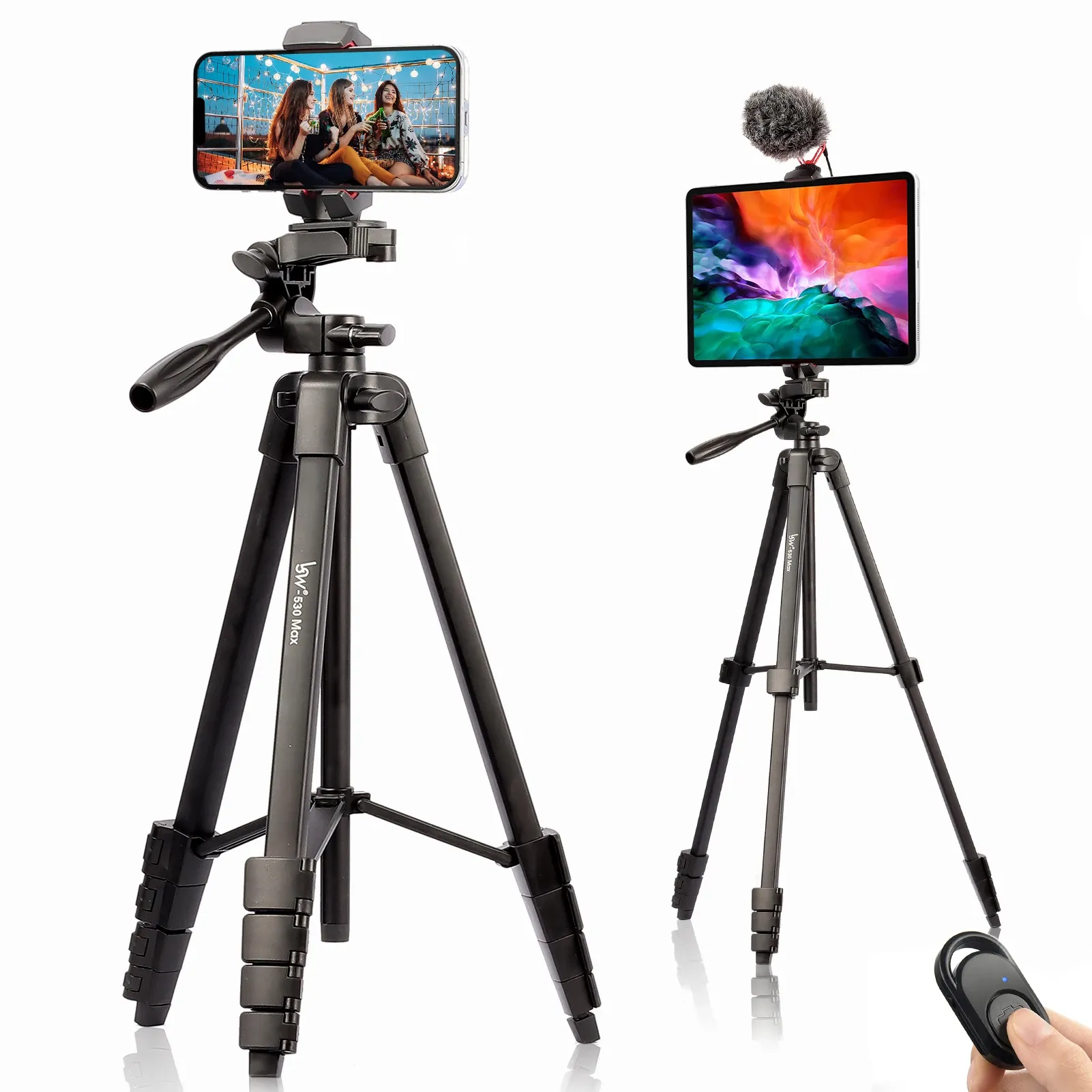 Stativ Telefon TripoD 167cm Professionell videoinspelning Kamerafotograferingsstativ med fjärrkontrollväska för iPad Pro 12.9 "surfplatta webbkamera