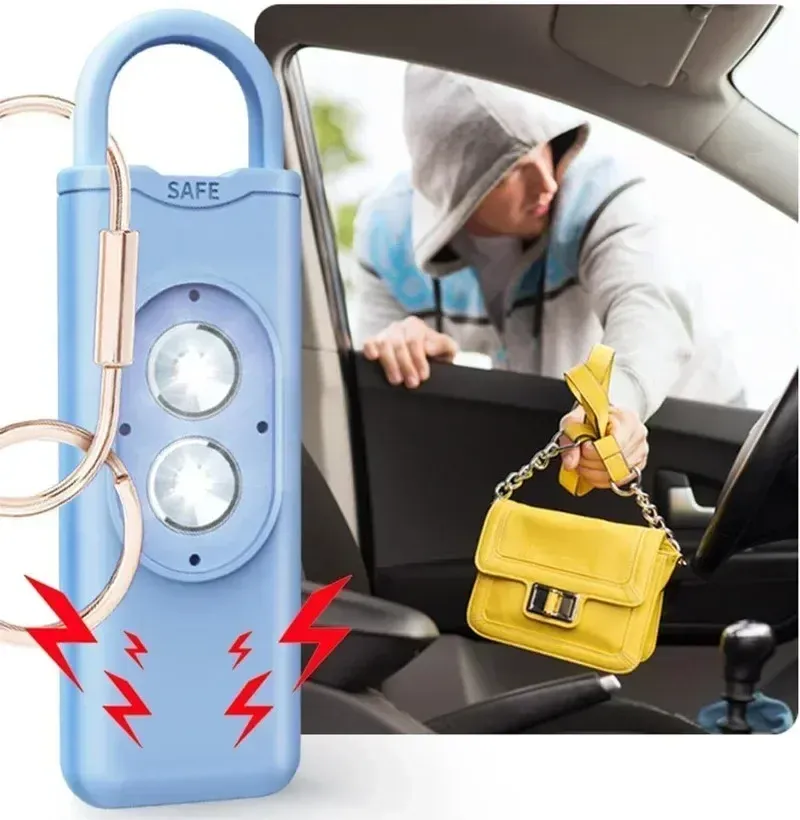 Accessoires Timnamy Promax 130db Fruimment d'autodéfense d'auto-défense Keychain avec LED stroboscopique Portachiai di Sicurezza Con AlLarme Da Donna