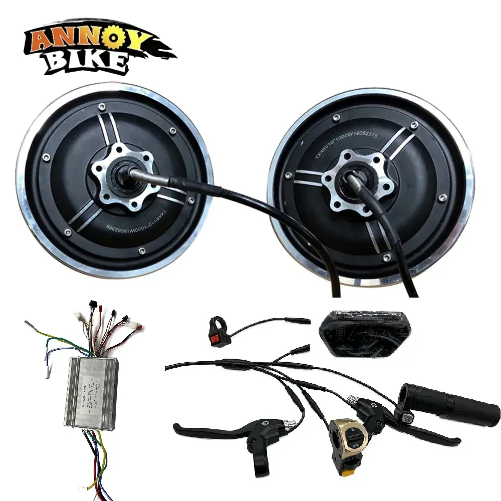 Part 10inch Double Drive Hub Motor TX Controller Electric Bike Kit 3065KM 48V500W800W1000W Scooter Brushless LY Motor Bicicleta