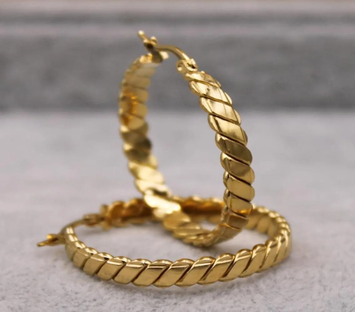 Fashion Round Hip Hop Large Hoop Earrings For Women039s Gold Plated Filled Women Jewelry Accessories Wedding Huggie6997218