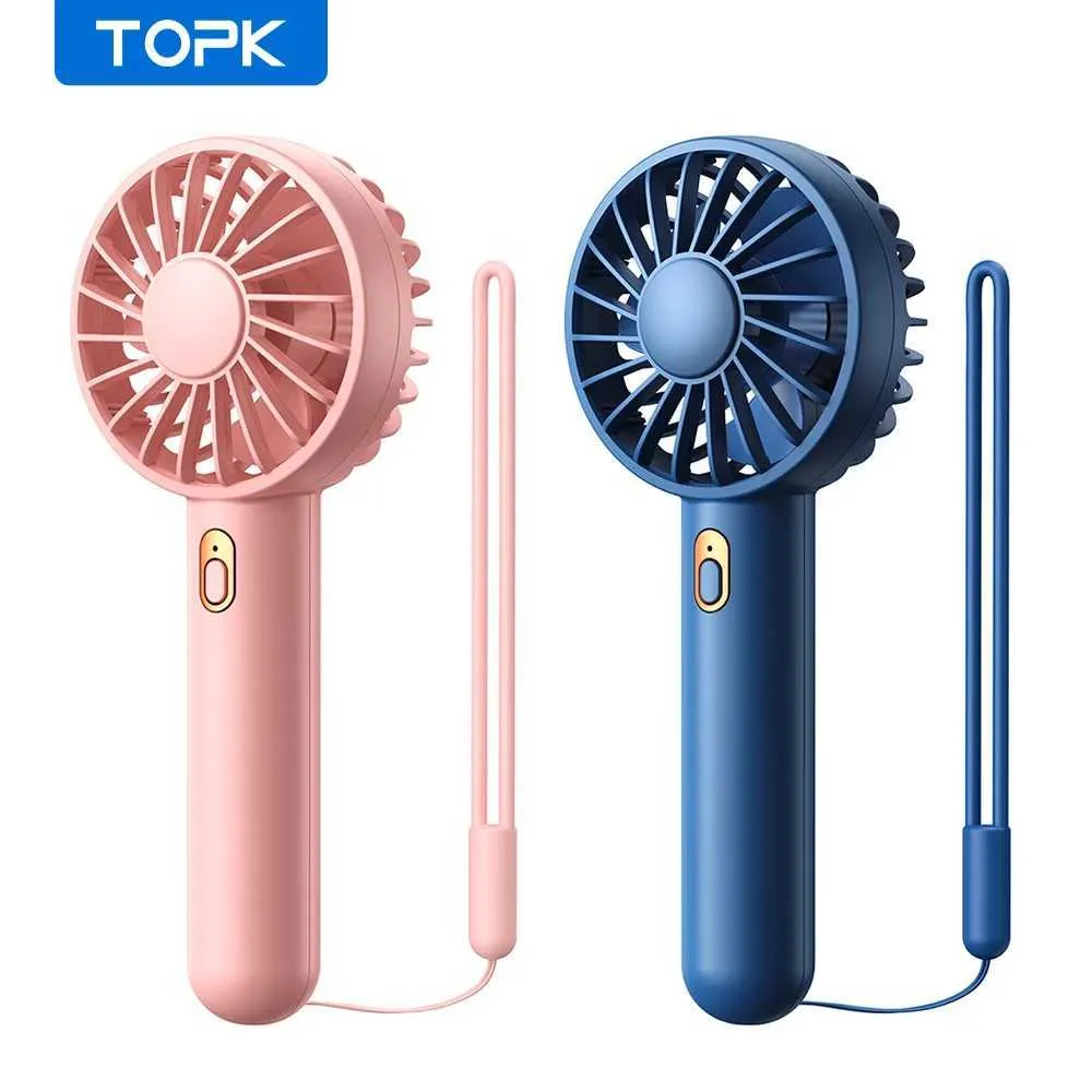 Inne urządzenia Topk Mini Portable Fan Handheld USB Fan Mini Desktop Air Cooler Outdoor Fan Fan Fan Ręka wentylacyjna wentylacja J240423