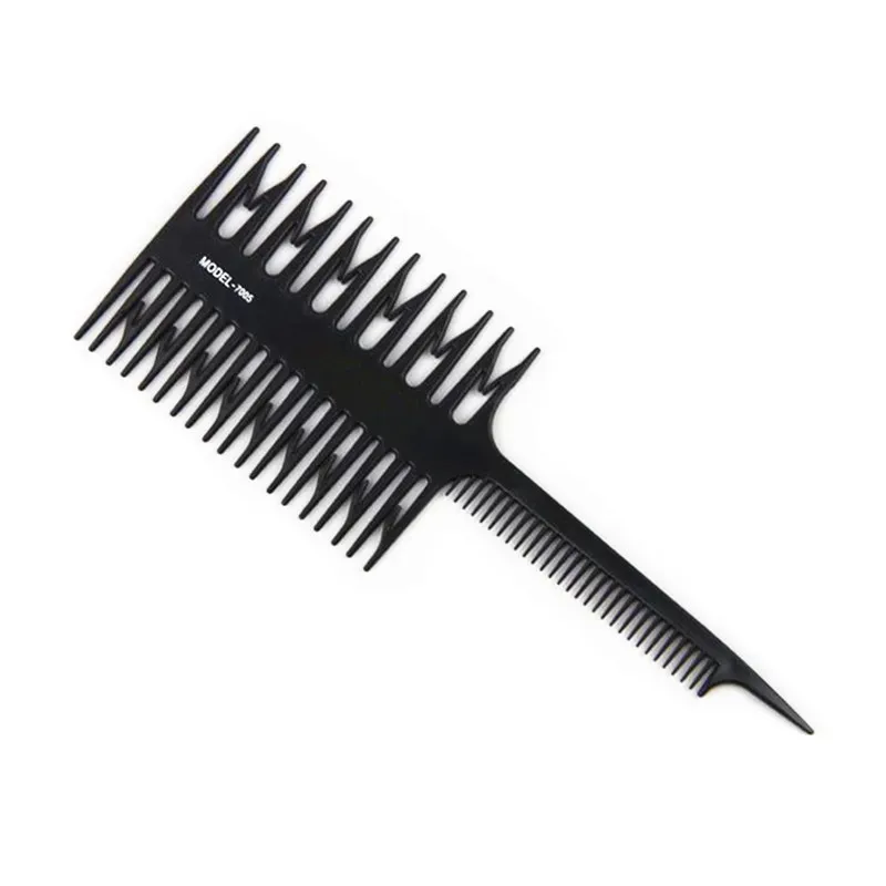 NIEUW PROFESSIONEEL HAAR COM Haarverven Hoogtepaar Haarborstel Vis brede tandzone Kam Barber Hairdressing Comb Hair Styling Tool2.Haarverfhoogte borstel