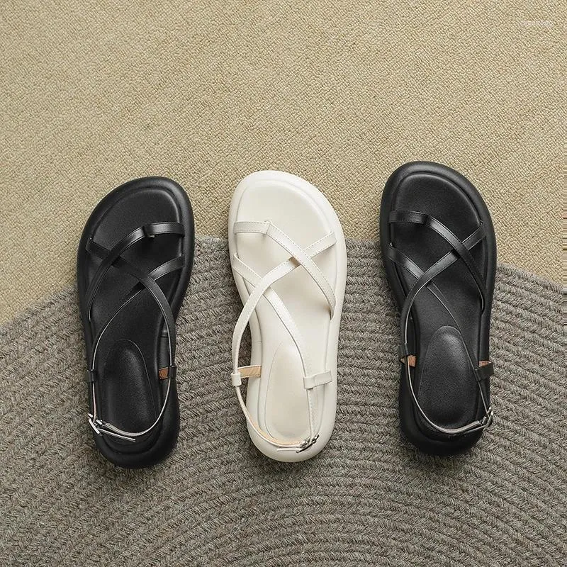 Chaussures habillées 2024 femmes sandales en cuir naturel 22-25 cm