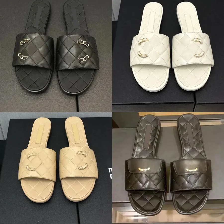Designer Sandalen Dames slippers sliders Sandaal Fashion Summer Loafer Beach Flat Channel Luxury Sandalen Designer Slippers Top Kwaliteit Zwart Wit Mule Sandale