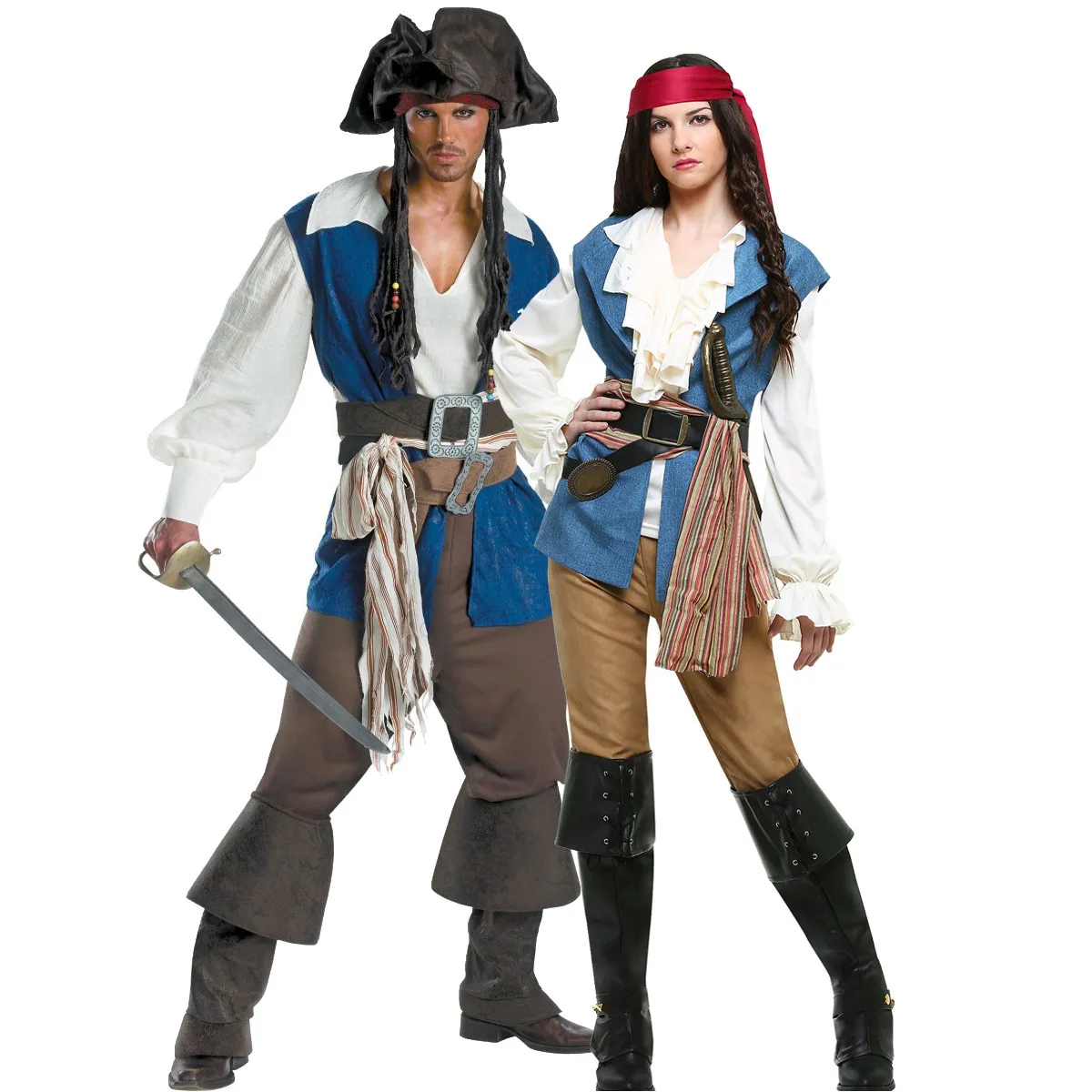 Captain Pirate Costuumes for Women Men Carnival Halloween HCAL-002