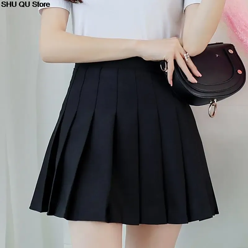 skirt Women High Waist Pleated Skirt y2k Summer Casual Kawaii Aline Plaid black tennis Japanese School Uniform Mini Skirts for Girls