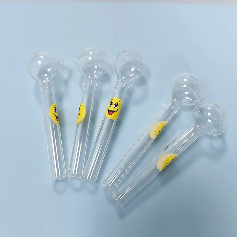 Smokpro 4inch Smiley dicke Ölbrenner mit 25 mm großer Kopfschale - 4 Zoll Lächeln Gesicht Pyrex Glas Rauchhandrohr