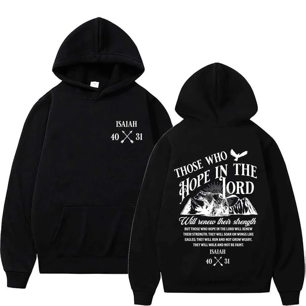 Sweats à capuche pour hommes Sweats Christian Jesus Letters Imprimé Hoodies Men Vêtements pour femmes Fashion High Street Sweats Automne / Hiver Fleep Warm Hoodie Y2K 240424