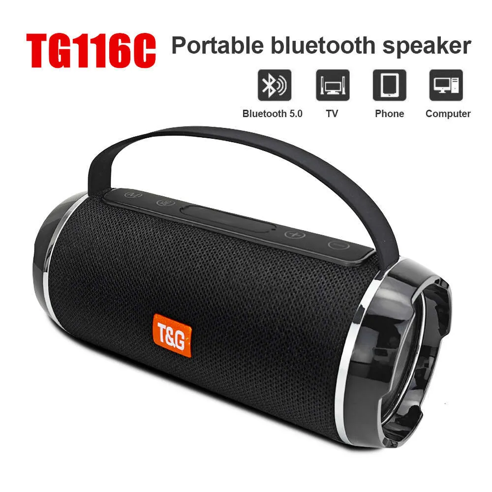 TG116C Subwoofer wireless per altoparlanti bluetooth TG116C 10W LED POTENTE BASSO BOOMBOX OUTDOOR BOOMBOX TF FM Stereo Aux Music Player