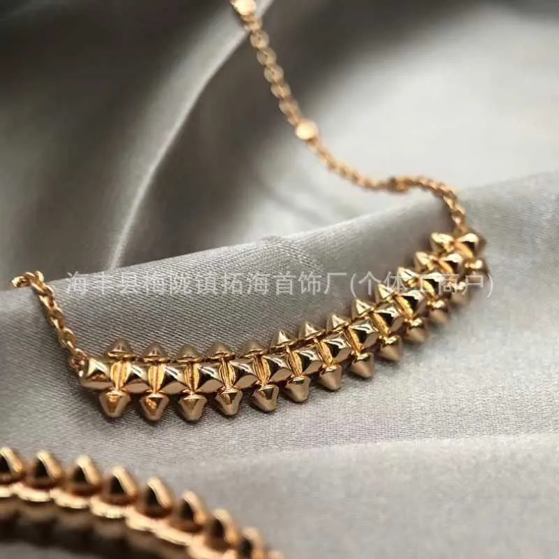 Designer Trend Gold High Edition Carter Willow Nail Halsband pläterad med 18K Precisionskvalitet Fashion Bullet Head Pendant Collar Chain