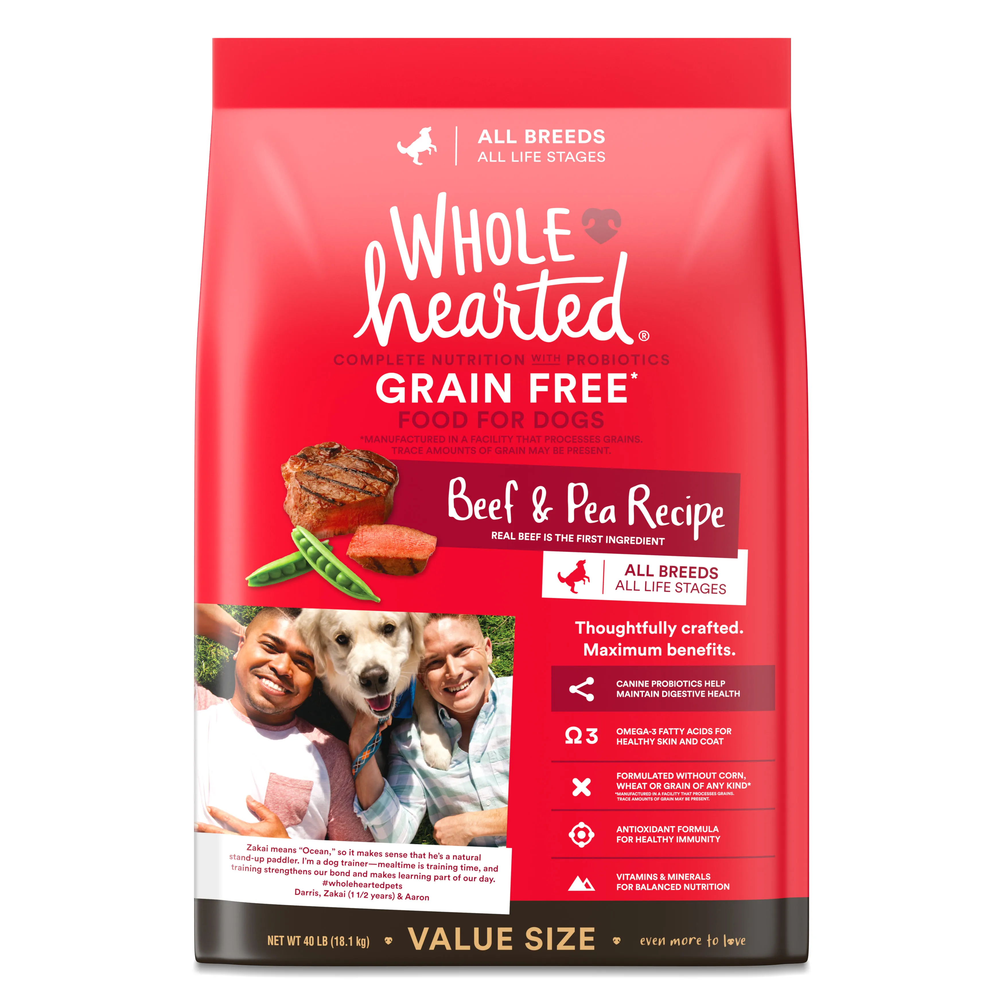 Grain-Free Dry Dog Food for All Life Stages Beef Pea Formula