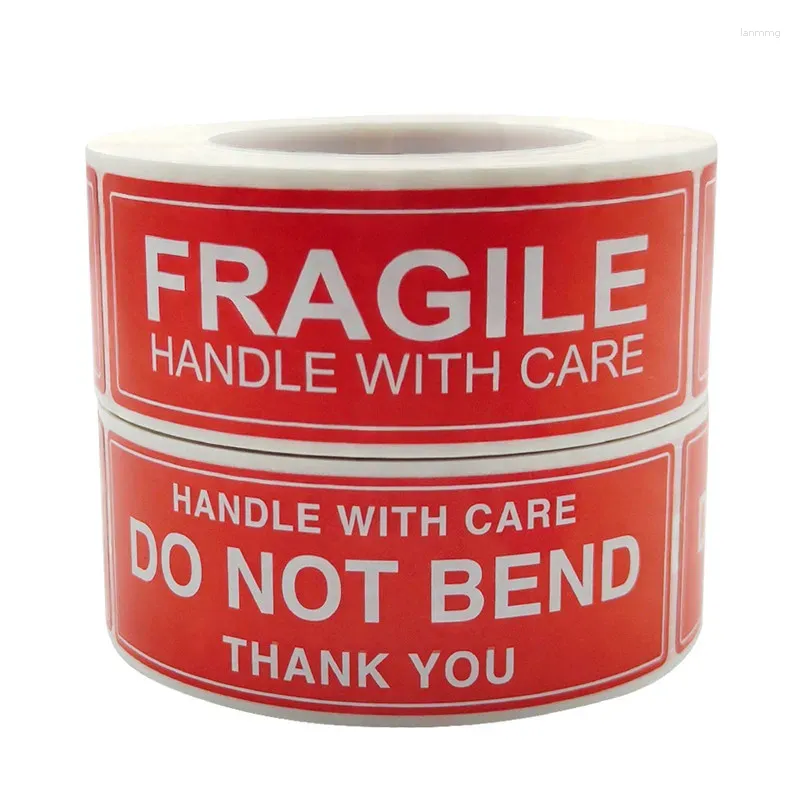 Gift Wrap 150/500 Pcs Red "HANDLE WITH CARE DO NOT BEND THANK YOU" Sticker Fragile Label Safety Reminder Transport Packaging