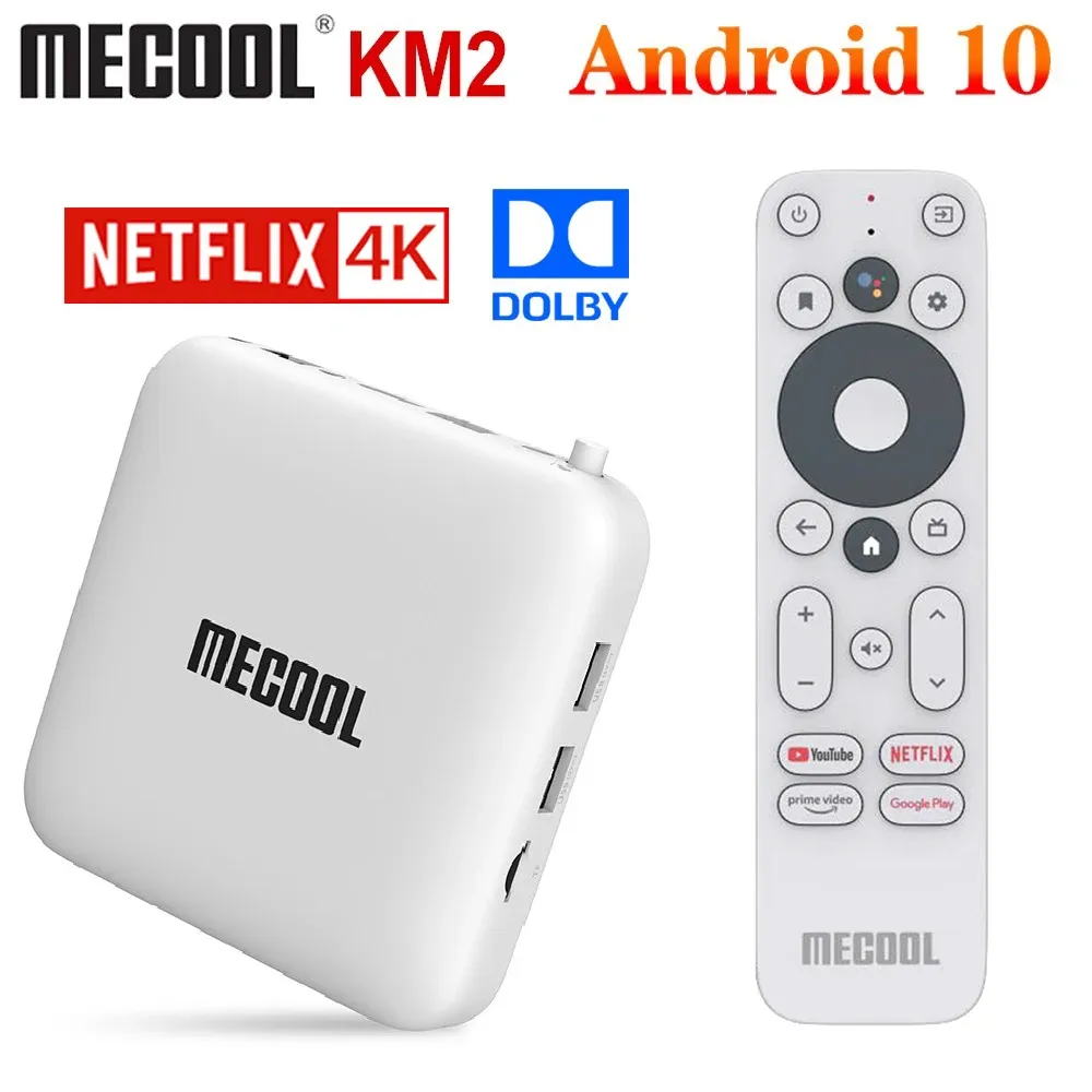 Mottagare Mecooldispositivo de TV Inteligente KM2 Decodificador Con Android 10 0 2GB 8GB AMLOGIC S905X2 KM3 4GB 64GB KM9 Pro 2G 16