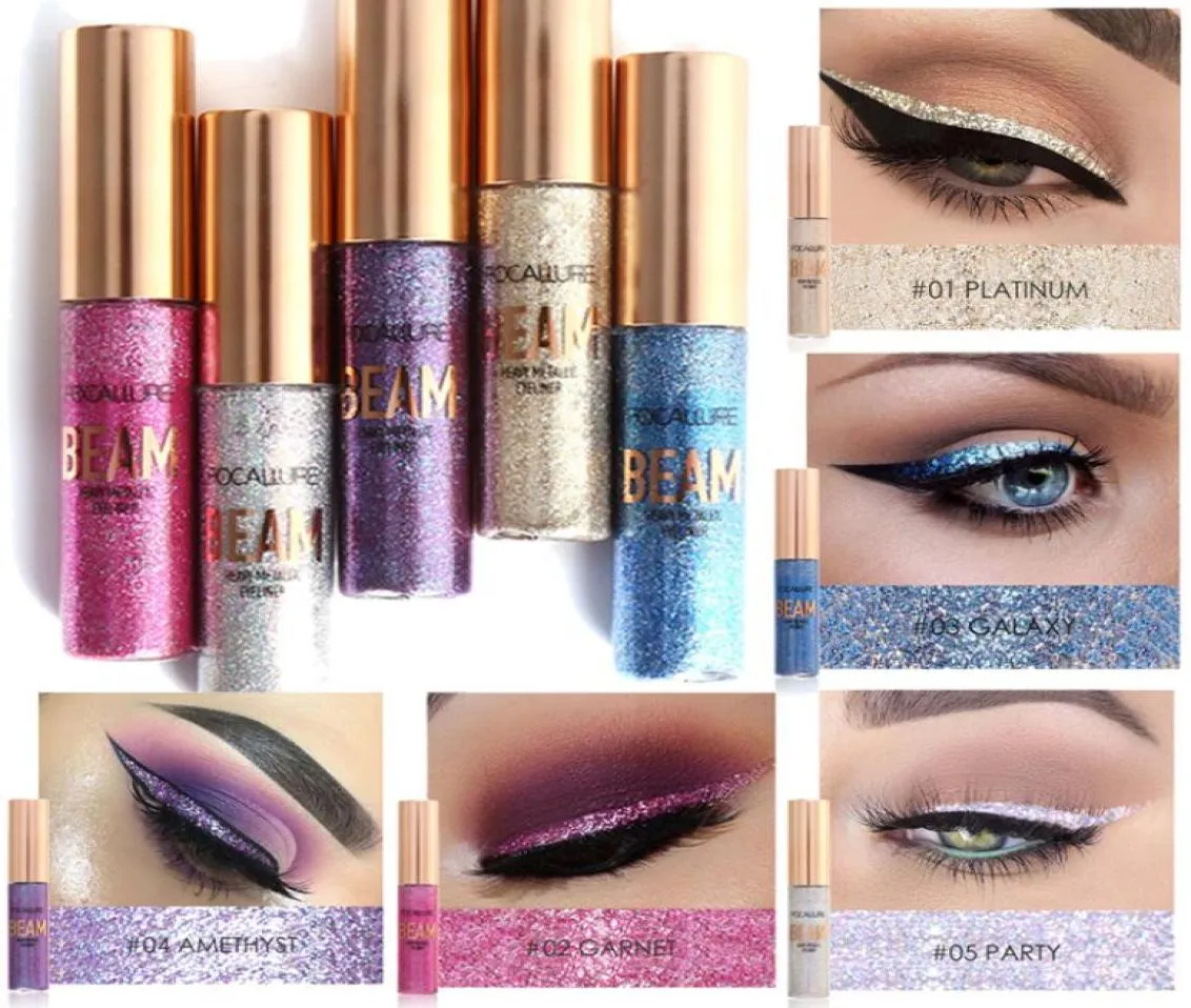 NY Glitter Eyeliner Waterdichte Make Eye Liner Potloden Langdurige Shimmer Wit Blauw Kleur Merk Vloeibare Eyeliner2213678