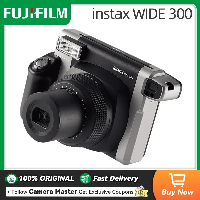 Kamera fujifilm instax bred 300 kamera svart 5 tum foto papper vitkant film kamera 100% original