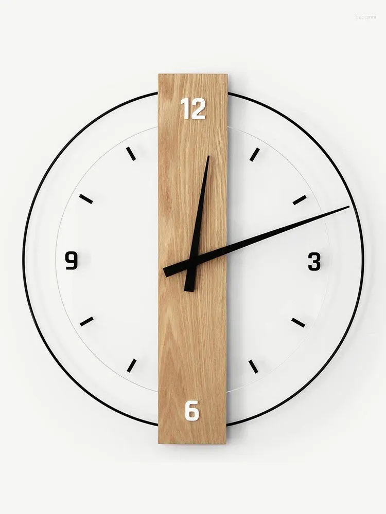 Wanduhren Große Uhr Holz stiller Schlafzimmer nordisch moderne Wohnkultur kreativer Dekoration Esszimmer