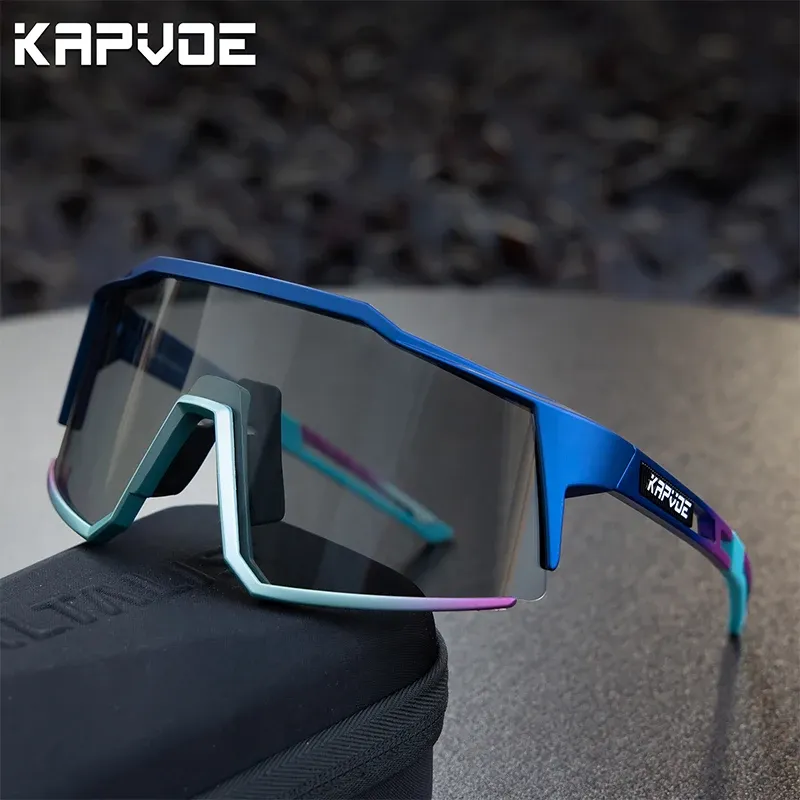 Péorches Kapvoe L les verres à cyclisme photochromiques extérieurs Sports Men de vélo de vélos Mountain Bicycle de protection Riding Protection Lunettes Eyewear