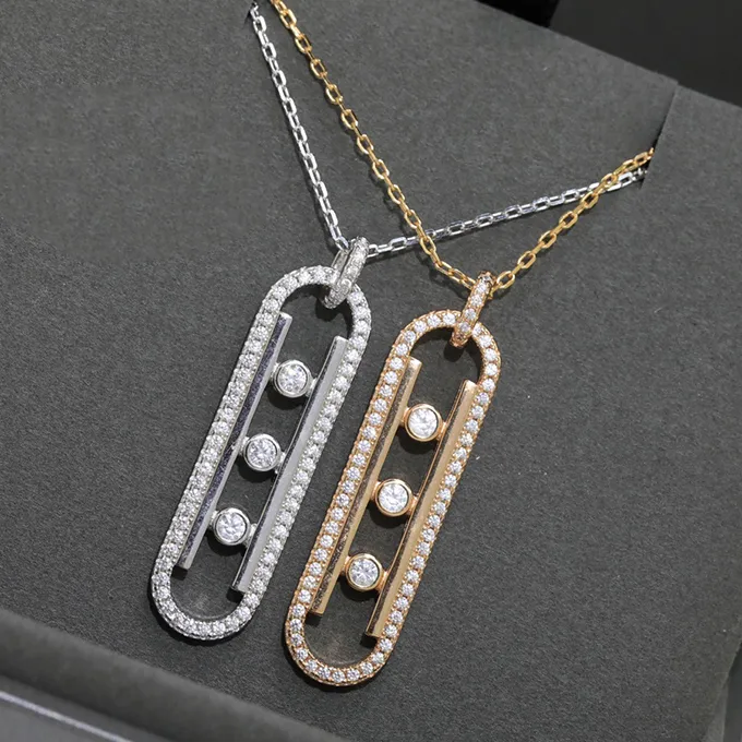 Designer Pin Diamond ketting voor vrouw Crystal 925 Sterling zilver hoogste aanrechtkwaliteit klassieke stijl sieraden nooit vervagen jubileumcadeau 020