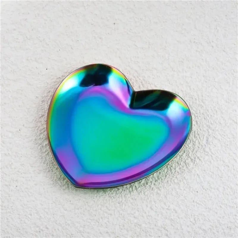 Nail Art Heart Smile Finger Ring Palette réglable Palette en acier inoxydable Mélange de couleurs Couleur UV Gel Gel MANICURE