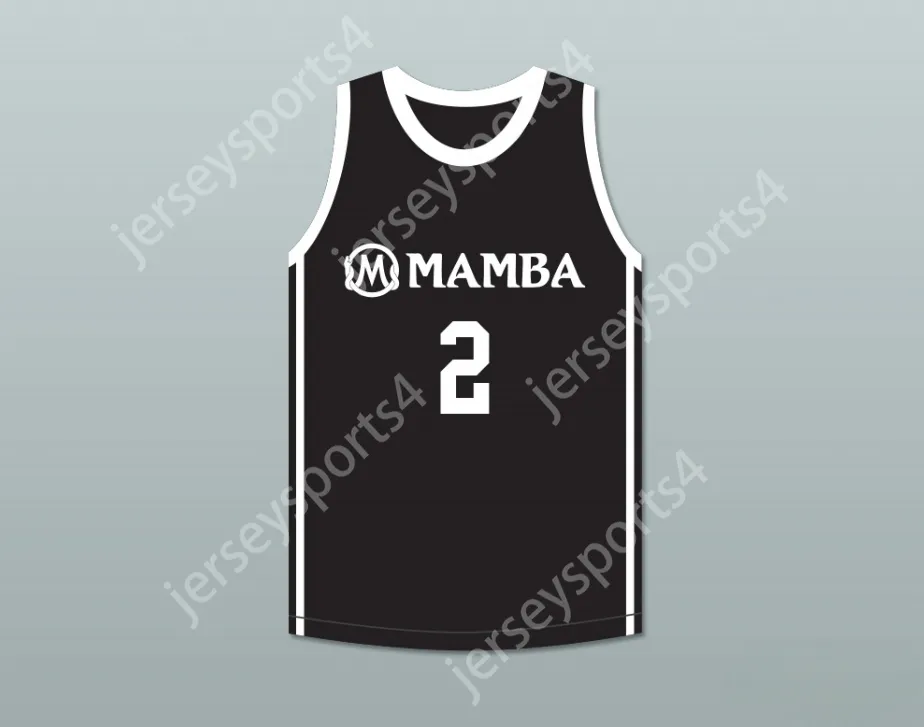 Nome personalizado Juventude/crianças Gianna Bryant 2 Mamba Ballers Black Basketball Jersey Versão 2 Top Stitched S-6xl