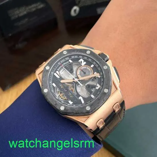 AP Crystal Wrist Watch Flywheel Royal Oak Offshore 26288of.OO.D002.Cr 18K Rose Gold Manual Mechanical Male Watch