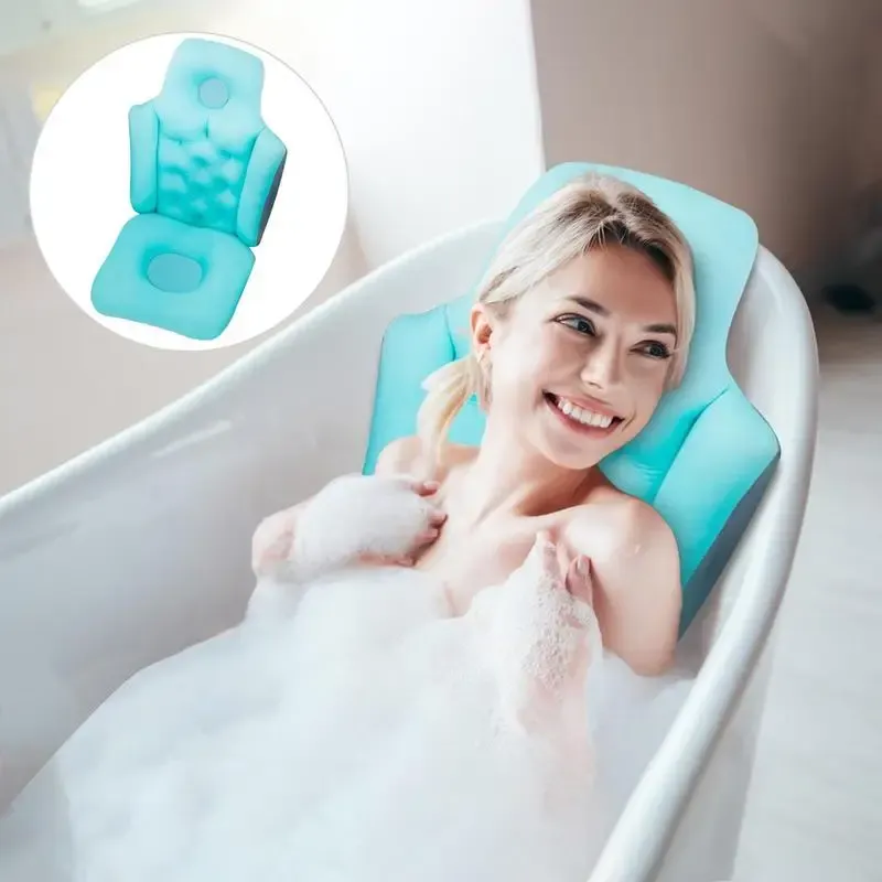 Pillow Bathtub Pillow Full Body NonSlip Extra Support Pillow Cushion Headrest Relaxation Bath Cushion Lumber Accessories For Shower