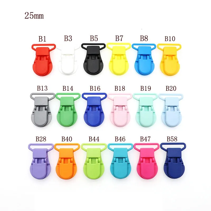 30/50/100 stcs 1 25 mm D vorm Plastic Baby Pacifier Clips Dummy Chain Holder Suspender Clips klem met aangrijpende tanden 240409