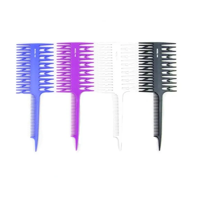 NIEUW PROFESSIONEEL HAAR COM Haarverven Hoogtepaar Haarborstel Vis brede tandzone Kam Barber Hairdressing Comb Hair Styling Tool2.Haarverfhoogte borstel