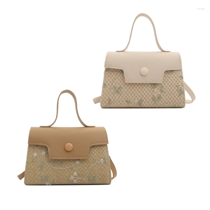 Bag Large Capacity Straw Shoulder Multifunctional Crossbody Purse Fashionable Beach Handbag Sling Pack For Everyday Use