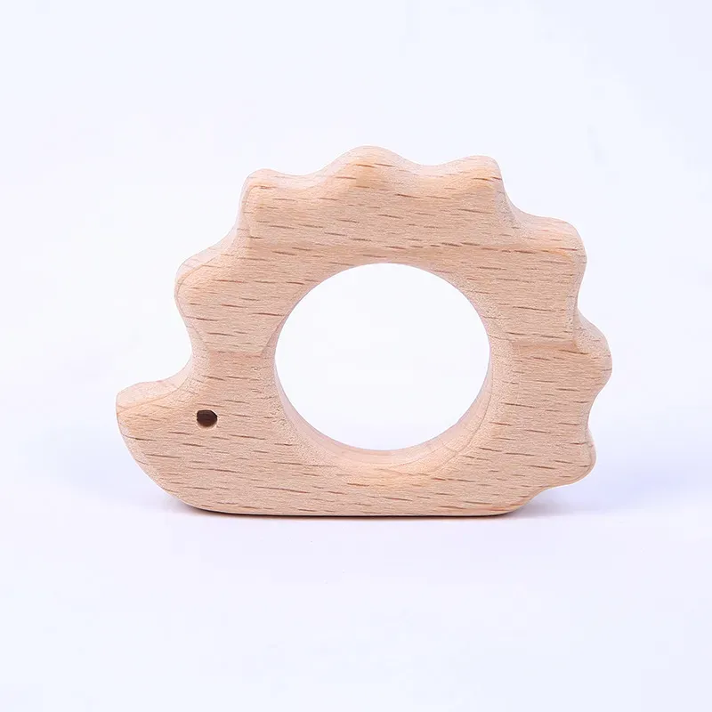 Infant Wooden Teether Toy Natural Wood Teething Accessories Multi Animal Shape Baby Pacifier Chain Pendant Chewable Nursing Toys