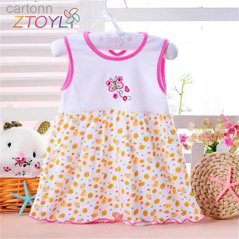 Girl's Dresses Hot Infant Baby Girl Dress Cotton Regular Sleeveless Dresses Casual Clothing 0-24 M For Summer d240425