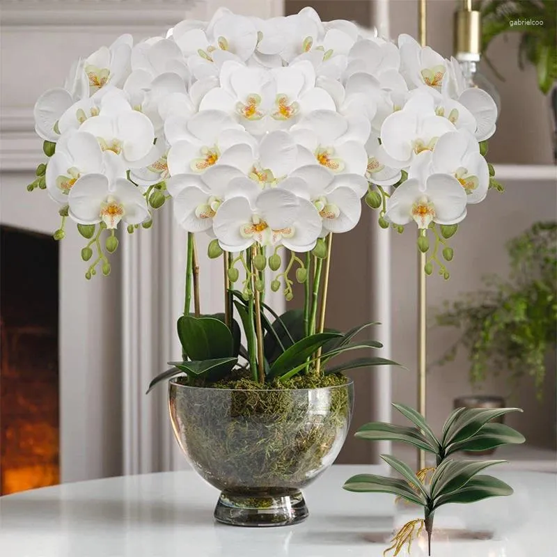 Dekoratif Çiçekler 6pcs Yapay Orkide Kelebek Güve Ev Dekoru Düğün Süslemeleri Aksesuarlar