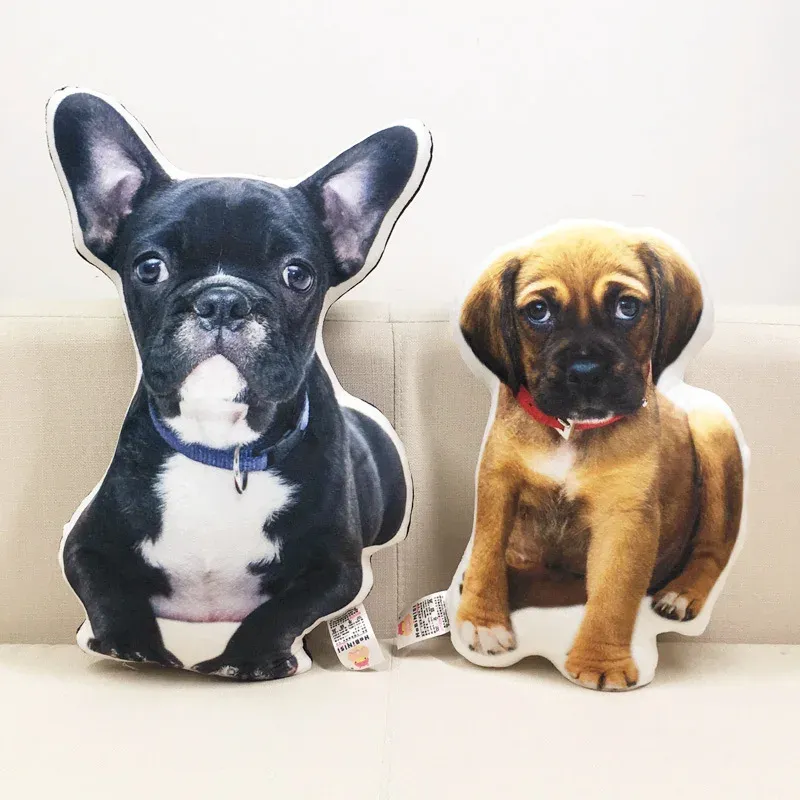 Kudde ny heta fotoanpassning Diy CUDIONS Creative Gift Dogs Pillow Plush Toys Dolls fylld djurkudde Sofa bildekorativ