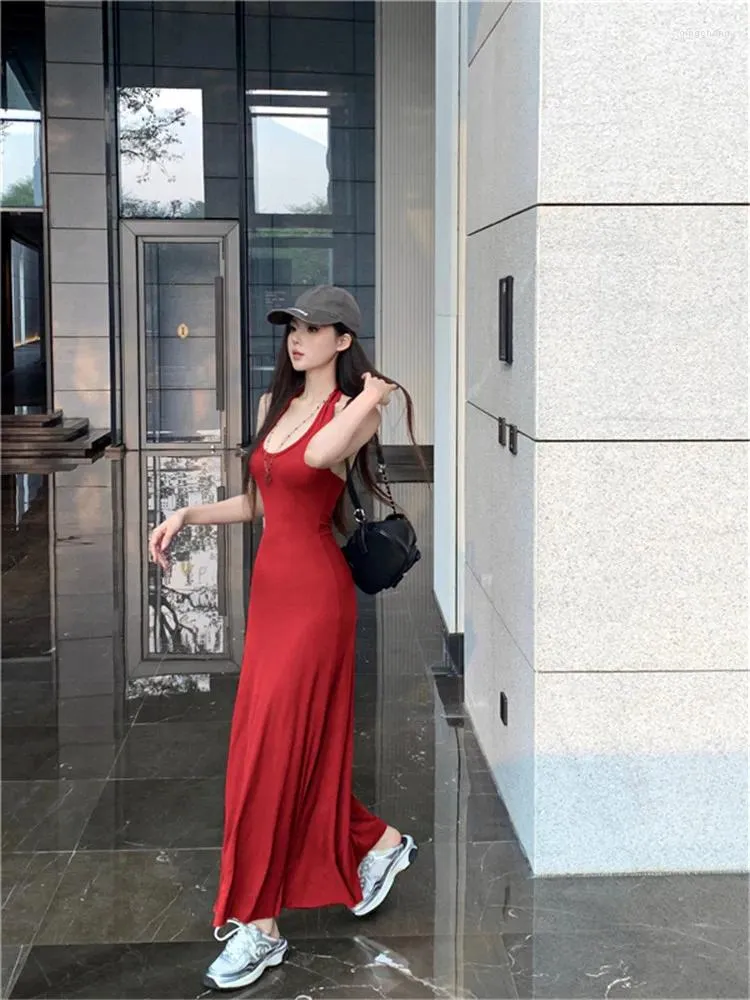 Casual Ankle-Length Cotton Dress for Women with Backless Halter Straps and  Floral Pattern from Dhgate Basic & Casual Dresses - price 32.8