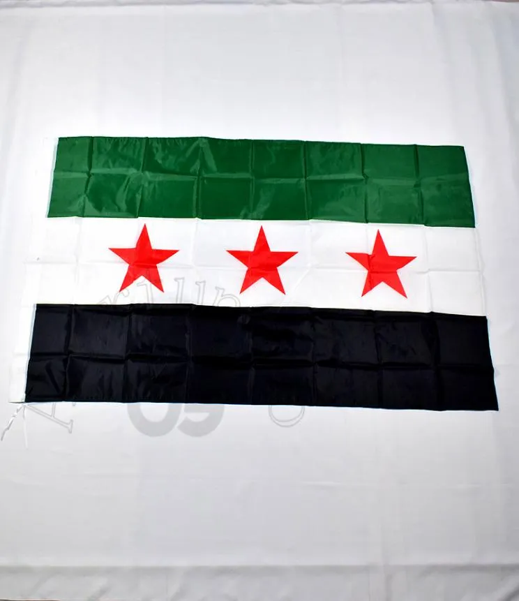 Siria 90150cm La bandera de tres estrellas de la República Árabe de la República Siria de la República Siria 3x5 Foot Hanging Home Decoration Flag C10028336727