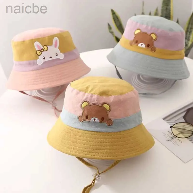 Caps chapeaux mignon dessin animé lapin bébé seau chapeau coréen ours baby garçons filles chapeau de soleil doux d'été