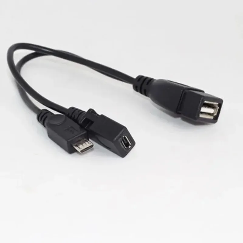 2 in 1 OTG 마이크로 USB 호스트 파워 Y 스플리터 USB 어댑터 - 마이크로 5 핀 남성 암컷 케이블