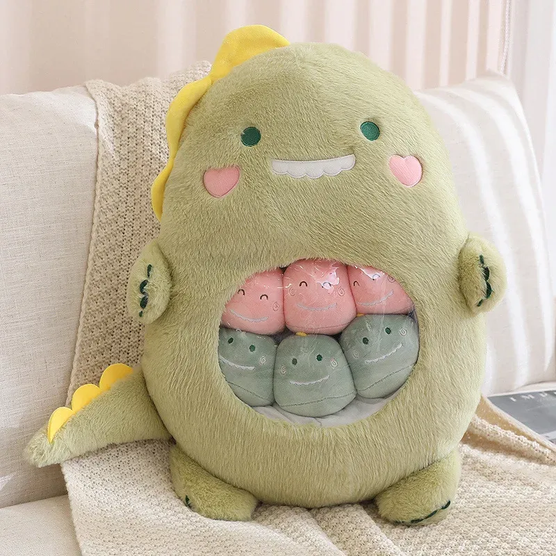 Travesseiro Um saco de coelho de Koala Bear 6pcs luxuoso Anime japonês Rabbit Pillow Soft Creative Dinosaur Cartoon Doll Doll Gifts