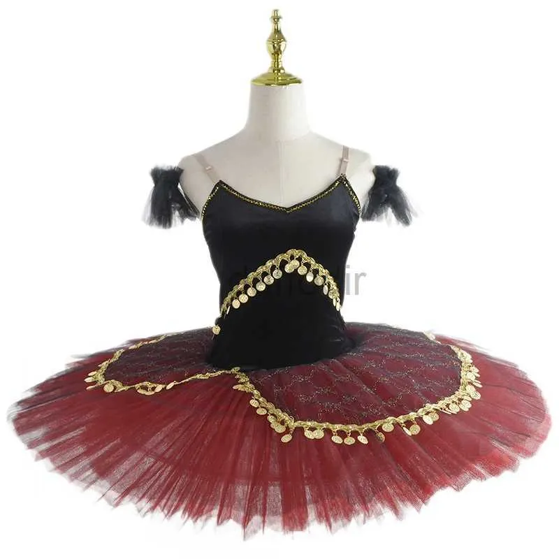 Wear 2023 Nouvelle robe de tutu rouge de ballet rouge lyrique tricot Tricot Performance Dance Dance Competition Competition Stage Dance Wear D240425