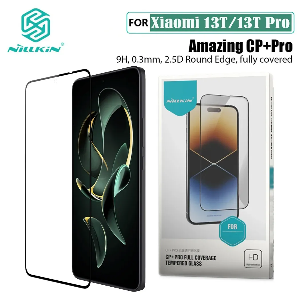Protecteurs Nillkin pour Xiaomi 13T Pro Temperred Glass CP + Pro Antixplosion UltraHin Full Glue entièrement Protecteur d'écran pour Xiaomi Mi 13T