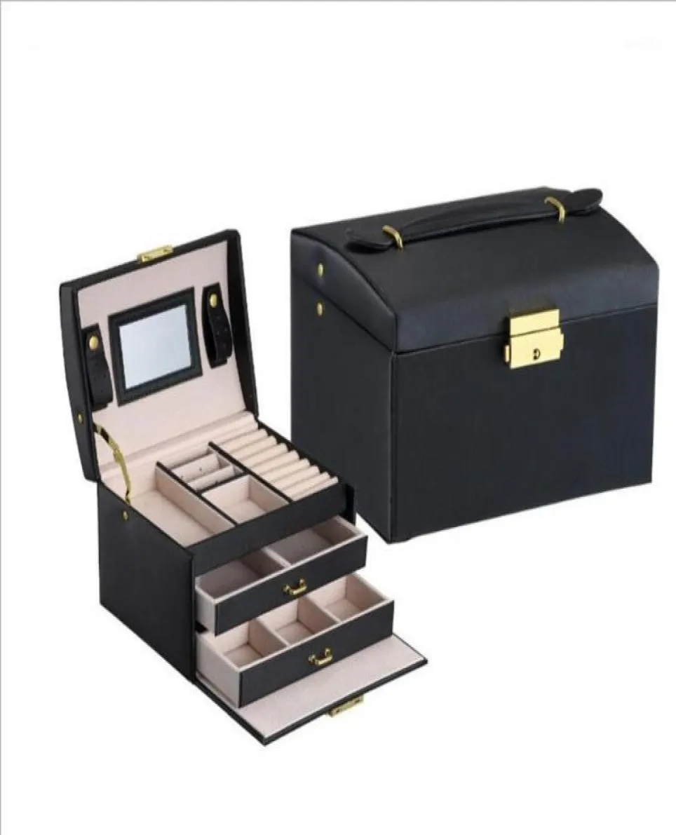 Large Jewelry Packaging Display Box PU Leather Multilayer Jewelry Box Necklace Cosmetic Jewel Case Upscale Organizer11958356
