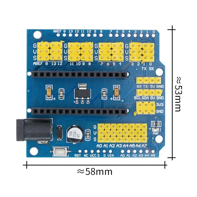 Nano Shield para R3 Duemilanove Expansion Board ofrece una mejor seguridad y características para dispositivos de Duemilanove Nano 30 y R3