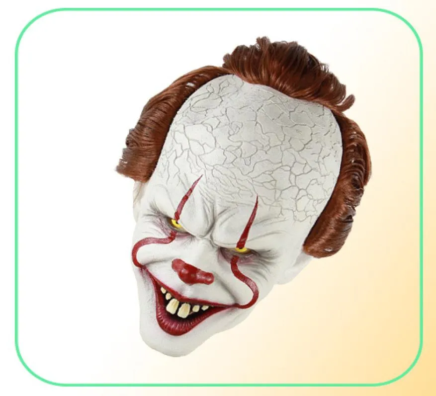 Dropship Silicone Halloween Horror Props Clown Mask Movie Peripheral Scary Clown Mask Back To Soul Full Face Party Mask274b5964907
