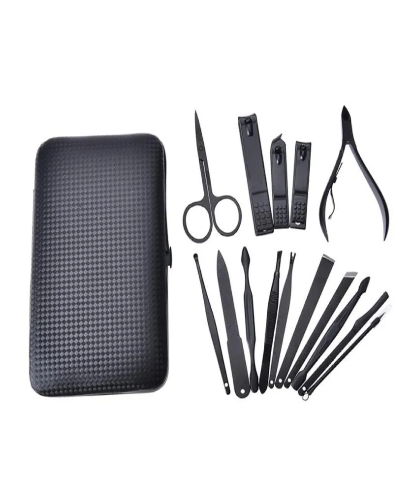 Roestvrijstalen set met kast nagelklipper snijder trimmer oorkiezer verzorging kit manicure pedicure teen nagelgereedschap 15 PCSSet9558549