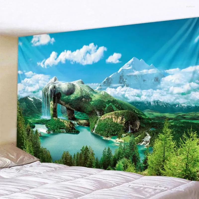 Taquestres Fantasia paisagem tapeçaria estrelada lua noturna parede pendurada sala de estar decoração de quarto